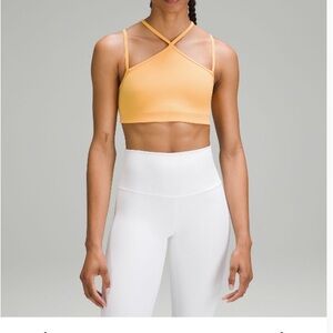 lululemon athletica Orange Sports Bra flow Y strappy nulu A-C cups size 6